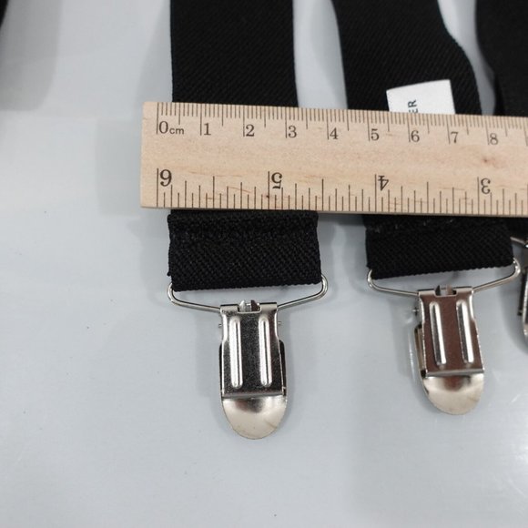 Suspender Junior Teens Black Clip On X Back Formal Adjustable‎ Strap Stretch - Picture 5 of 6